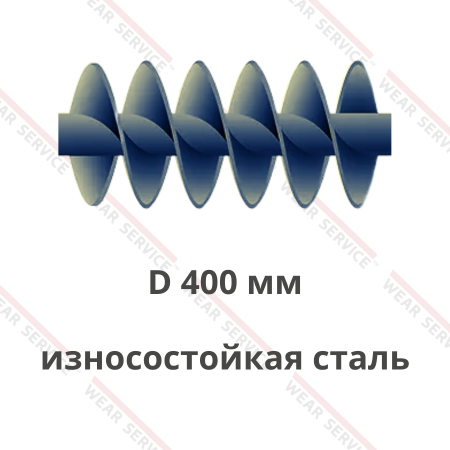 Шнек D 400 мм из износостойкой стали (двухзаходный)