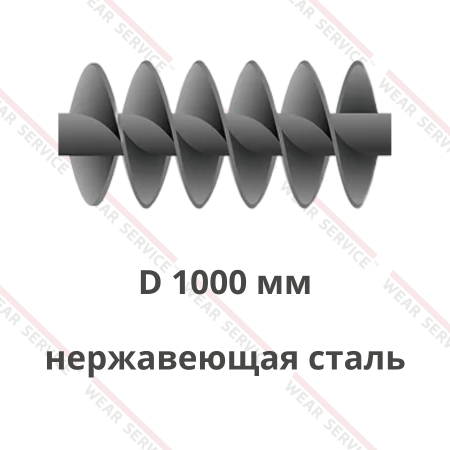 Шнек D 1000 мм из нержавеющей стали (двухзаходный)